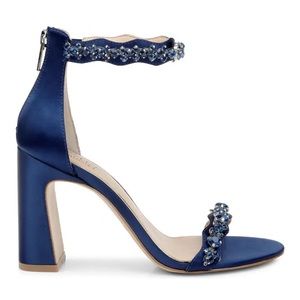Badgley Mischka blue jeweled heels size 8.5
